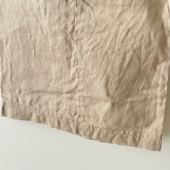 Eileen Fisher 100% Organic Linen Beige Wide Leg Pants - Picture 7 of 16